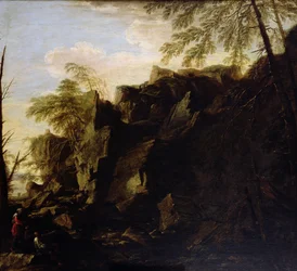 Un paysage rocheux vers 1640